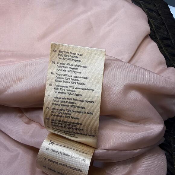 Scotch & Soda Leather Bomber Jacket Sherpa Collar NWT Oversized Distressed L - Picture 11 of 16